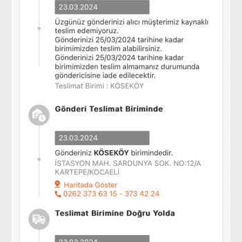 MNG Kargo Kargonun Teslim Edilmeden Müşteri Taraflı Sorun Denmesi