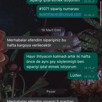 Pamilyum Ürünleri Göndermiyor Ve Oyalıyor. Mesajlara Cevap Vermiyor.