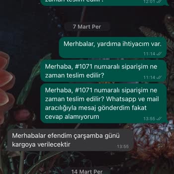 Pamilyum Ürünleri Göndermiyor Ve Oyalıyor. Mesajlara Cevap Vermiyor.