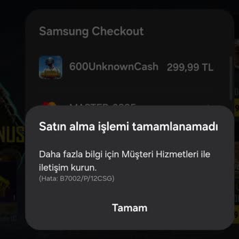 Samsung Galaxy Store Oyun İçi Satın Alma Hatası