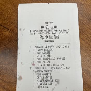 Popeyes Tavuksuz Burger Menü