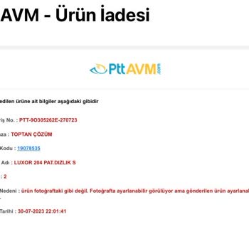 Epttavm İade Ettiğim Ürünün Ücretini Yatırmıyor