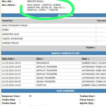 Aras Kargo Güvenilir Bir Firma Değil...