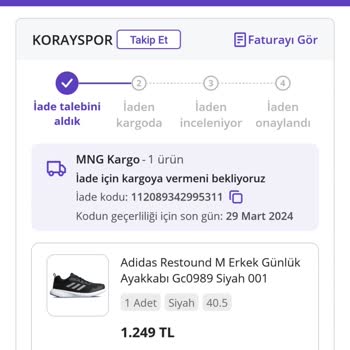 MNG Kargo Hatalı Ve Ayıplı Ürünü Bir Türlü İade Edemedim.