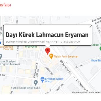 Dayı Kürek Lahmacuncusu Ankara Eryaman