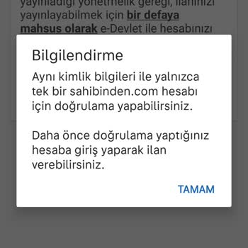 Sahibinden E Devlet Doğrulama