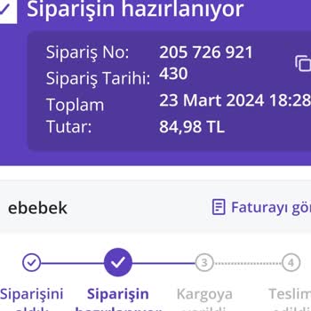 Ebebek Siparişi İptal Etmedi...