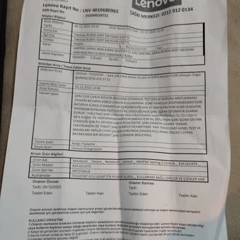 Lenovo Laptop Şarj Arızası