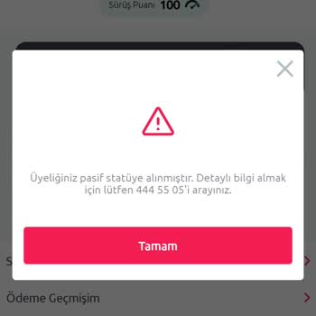 TikTak Kirala Sebepsizce Pasife Alınan Hesap