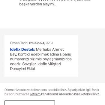 İdefix Teslim Etmediği Ürünün Parasını Ödemiyor