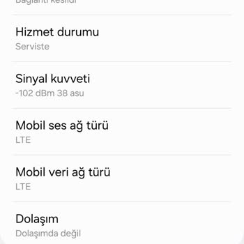 Vodafone Çekmiyor-100dbm Ustu Bir Sinyal Aralığı