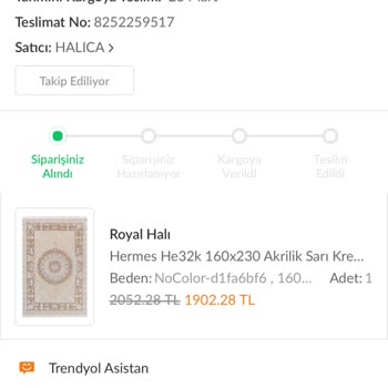 Trendyol Halıca Satıcı Stok Hatası