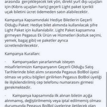 Pegasus Yanıltıcı Bedava Bilet Kampanyası