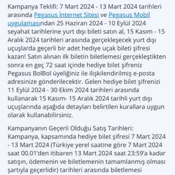 Pegasus Yanıltıcı Bedava Bilet Kampanyası