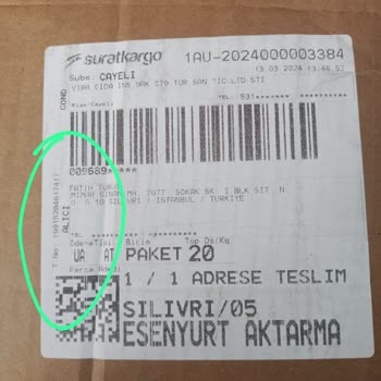 Sürat Kargo Da Ürünüm Eksik Geldi.