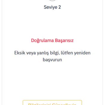 Binance TR Kimlik Kartım Doğrulanmıyor.