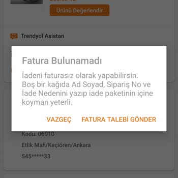 Trendyol Ayıplı Üründe İade Hakkımı Kullandırmadı