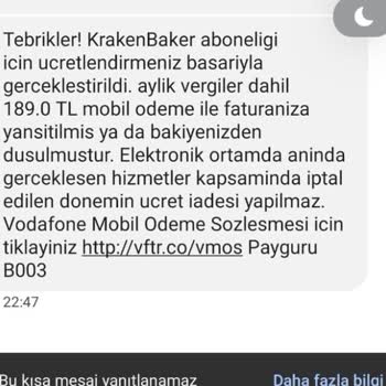 Kraken Baker Bilgim Dışında Abone Üyeliği Yapılmış