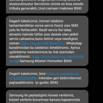 Samsung Servis Hizmeti Çok Çok Kötü