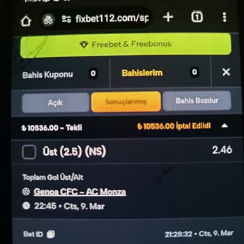 Fixbet Sitesi 15.374 TL Kazancımı Sildi