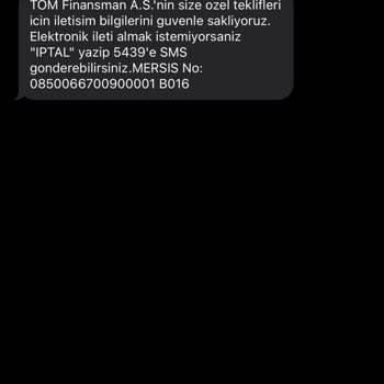 Tombank Üyelik Oluşturmadığım Halde SMS Alıyorum