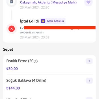 Getir Yanlış Adrese Teslimat Ve İade Sorunu