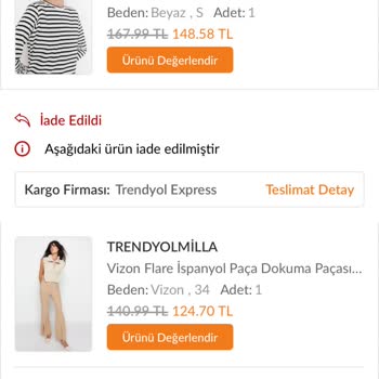 Trendyolmilla Eksik Ücret İadesi