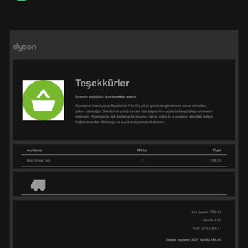 Dyson İnternet Alışveriş Deneyimim Hüsran