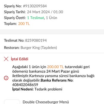 Burger King Tarafından Yaşanan Olumsuzluk