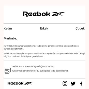 Reebok Artık Pişmanlıksın. En Sevdiğim Markadan Sevilmeyen Hareket
