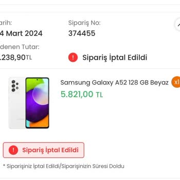 EasyCep Siparişimi İptal Etti