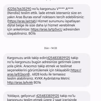 Aras Kargo Kargo Firması Gibi Davranan Firma