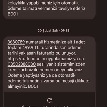 TurkNet Gelen Fatura Hakkında Detaylı Bilgi Almak İstiyorum