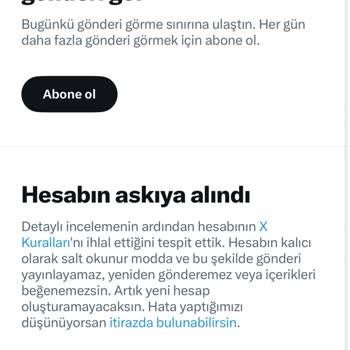 Twitter X Hesabım Askıya Alındı!