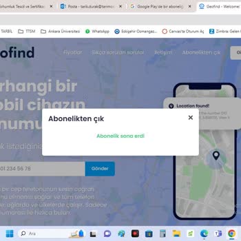 Geofind Uygulamasının Abonelik İptali