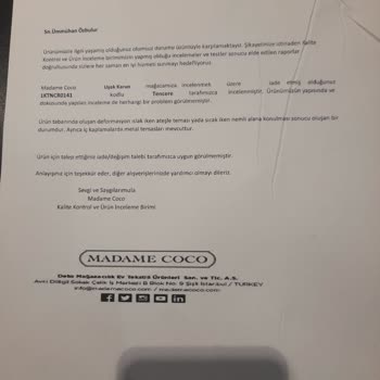 Madame Coco Dan Aldığım Ürünler Çok Kalitesiz Ve Arkasında Durmuyorlar