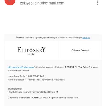 Elif Özbey Butik Sipariş Edilen Kabanın Teslimatı Gecikti