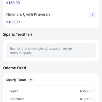 Getir 130 TL Kurye Ücreti