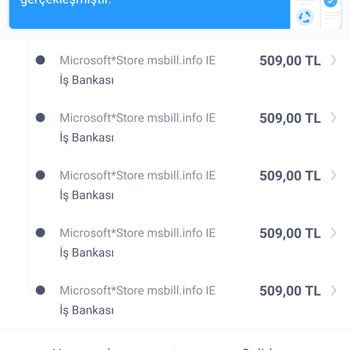 Microsoft 509 TL Bilinmeyen Mükerrer İşlem