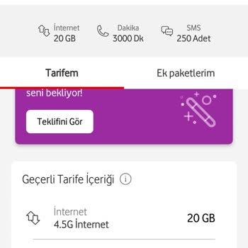 Vodafone Fahiş Kullanım Ücreti