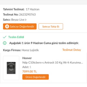 Hoover Kurutma Makinesi Kapağı Anında Kırıldı