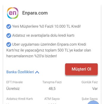 Enpara. Com Hesap Kurdu Üzerinden Müşteri Olana Kredisini Vermiyor.