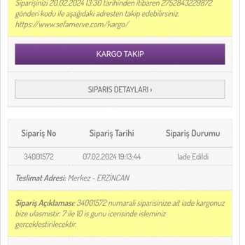 Sefamerve İadem Gelmedi Bu Zaman Oldu