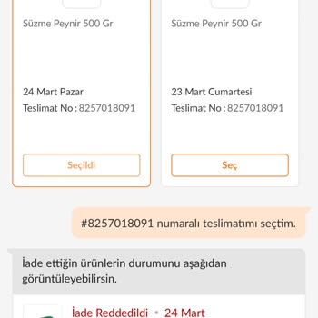 Trendyol GO Aldığım Ürün Bozuk Çıkmasına Rağmen İade Yapmıyor