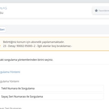 Ck Boğaziçi Elekt. Belirttiğiniz Konum İçin Abonelik Yapılamamaktadır