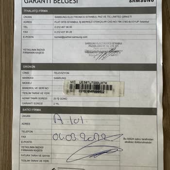 Samsung Garanti Bitimine Yakın Televizyon Arızası Ve Tüketici Mağduriyeti