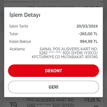 KFC Sipariş Oluşturulmadı Ama Paramı Çektiler