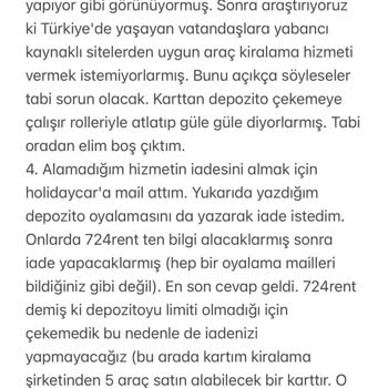 Holidaycars Ve 724rent'ten 20 Gündür Paramı Kurtarmaya Çalışıyorum