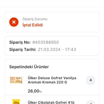 Migros Sanal Market Sipariş Hayal Kırıklığı