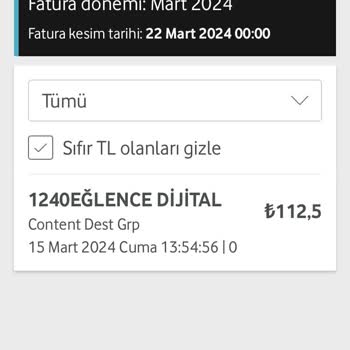 Vodafone Faturaya Haksız Ücret Yansıtma